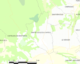 Mapa obce Sainte-Cécile-du-Cayrou