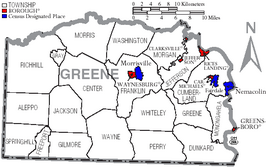Kaart van Greene County