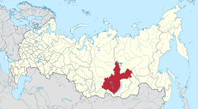 Localização do Oblast de Irkutsk na Rússia.