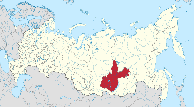 Irkutsk oblasts placering i Rusland