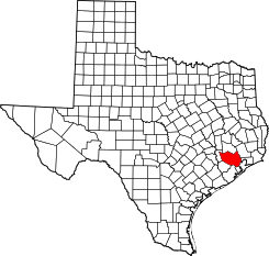Map of Texas highlighting Harris County.svg