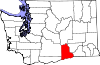 Округ Бентон на карте штата.