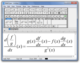 Скриншот программы MathType