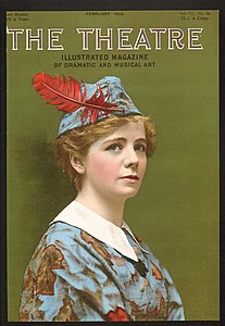 Maude Adams na capa da revista Teatro, de fevereiro de 1906, como Peter Pan