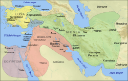 A birodalom elhelyezkedése a Közel-Keleten az i. e. 6. században
