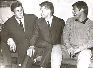 The Milutinovic brothers: Milorad (left), Milos (middle) and Bora (right) Milutinovic Brothers 2.jpg