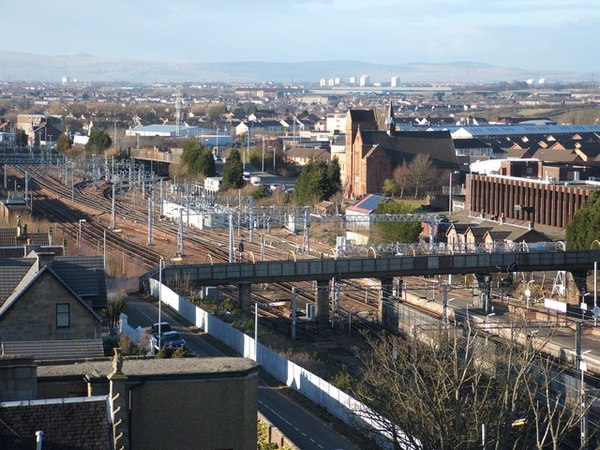 Panorama over the town centre of Motherwell