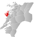 Locator map showing Flatanger within Nord-Trøndelag