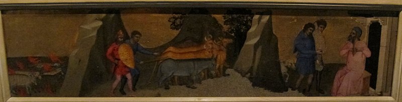 File:Nardo di cione, madonna col bambino e santi, con storie di san giobbe nella predella 04.JPG