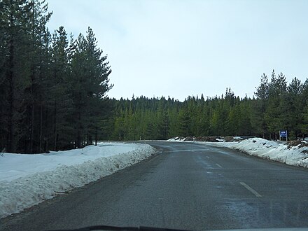 Road near Tekapo after snowfall