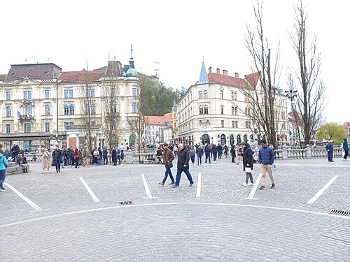 Old town centre in Ljubljana
