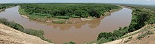 Omo river in Omo Valley, Ethiopia; Maliri people's point of origin Omo River 01.jpg