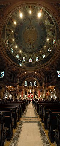 Interior of Our Lady of Victory Basilica. Our Lady of Victory Basilica Panorama.jpg