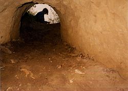 A Pákozdvári-barlang bejárata belülről