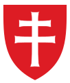 red shield with white cross