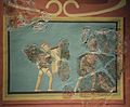 Painted wall plaster with gladiators, found at Balkerne Lane, Colchester Castle Museum, Camulodunum (Roman Colchester) (17135151359).jpg
