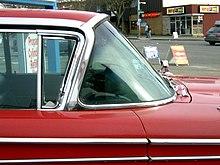 Panoramic (wrap-around) windshield on a 1959 Edsel Corsair Panoramic-windshield.JPG