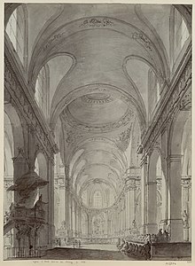Croquis de l'église de Saint Roch Charles Norry (1787).