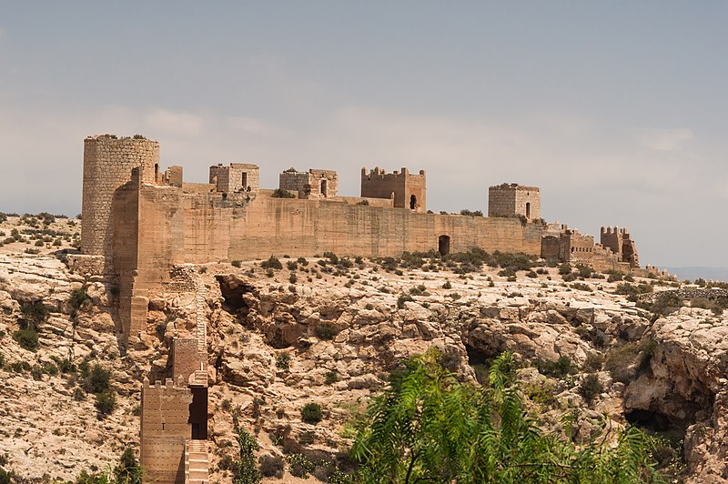 File:Part of the city walls, from Alcazaba, Almeria, Spain.jpg