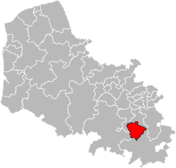Kanton na mapě departementu Pas-de-Calais
