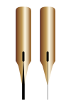 Pointed nib, flexed and unflexed Pen-pointed.svg