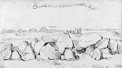 The large stone grave O1 near Steenwijkerwold, drawing by Petrus Camper