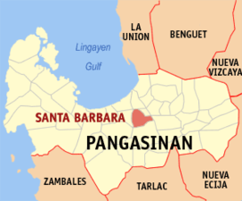 Santa Barbara na Pangasinan Coordenadas : 16°0'11.02"N, 120°24'2.99"E