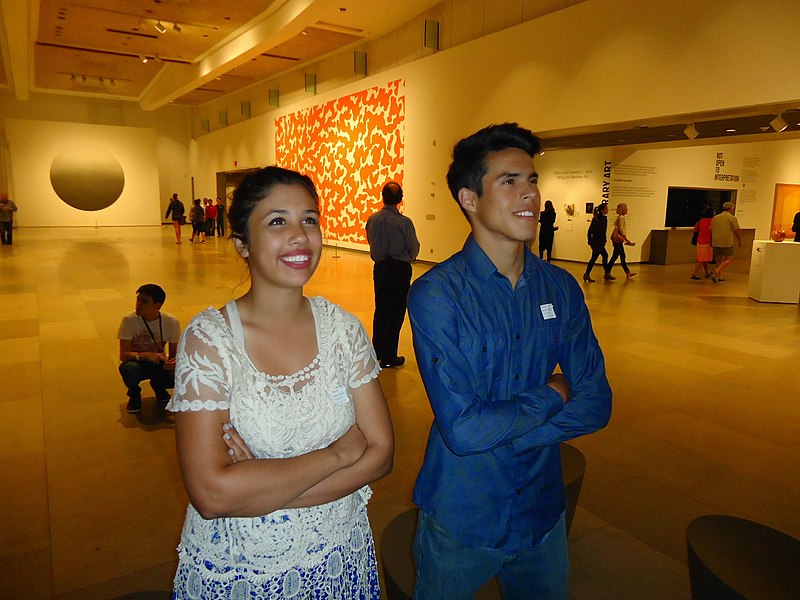 File:Phoenix young couple looking at artwork at Phoenix Art museum.JPG