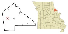 Pike County Missouri Incorporated and Unincorporated areas Curryville Highlighted.svg