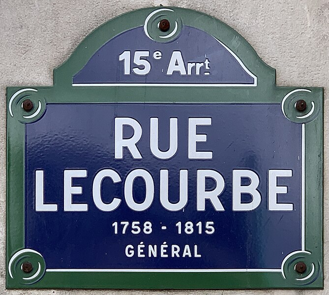 File:Plaque Rue Lecourbe - Paris XV (FR75) - 2021-08-08 - 1.jpg