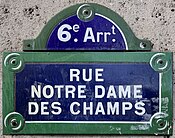 Plaque Rue Notre Dame Champs - Paris VI (FR75) - 2021-07-28 - 1.jpg