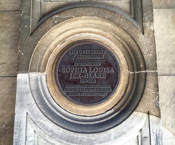 File:Plaque commemorating Sophia Louisa Jex-Blake, Medical School, Teviot Place, Edinburgh.jpg