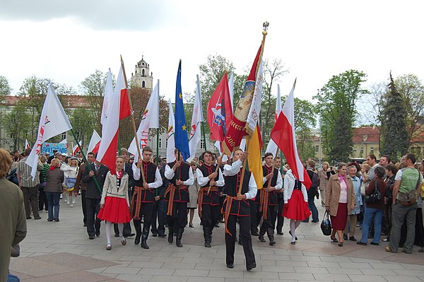 Polish minority marching in Vilnius (2008)