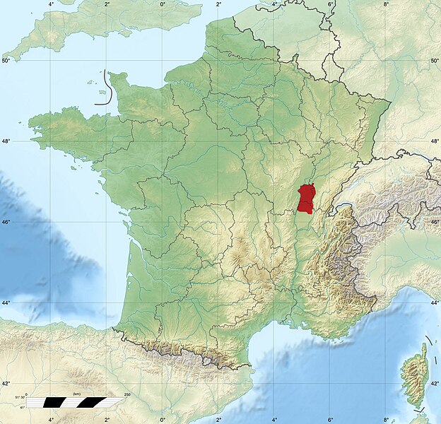 File:Poulet de Bresse area of production on France relief location map.jpg