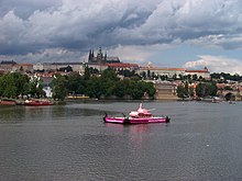 The Pink Tank by Černý on the Vltava river, 24 June 2011