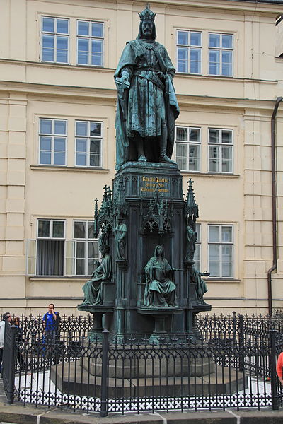Monument to the protector of the university, Emperor Charles IV, in Prague (built in 1848)