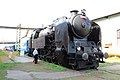 Čeština: Parní lokomotiva 464.102 na prezentaci Prezidentského vlaku na pražském Masarykově nádraží.