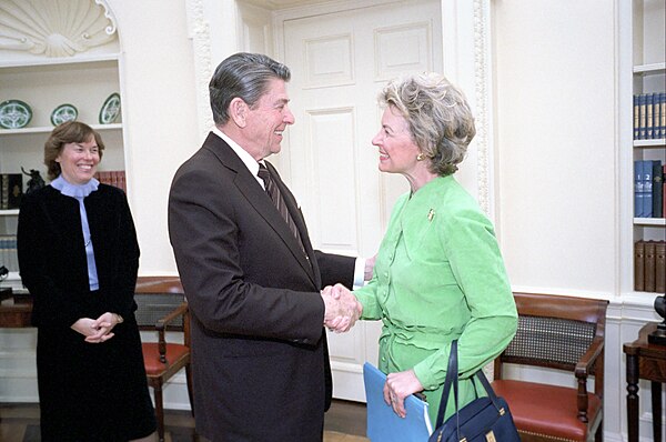 Schlafly with President Ronald Reagan in 1983