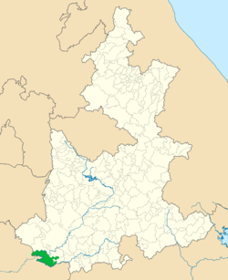 Ixcamilpa de Guerrero község elhelyezkedése Puebla államban