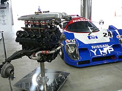 A R92CP with its VRH35Z engine shown at Nismo Festival in 2006. R92CP VRH35Z.JPG