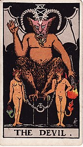 The Devil in the Rider-Waite Tarot deck RWS Tarot 15 Devil.jpg