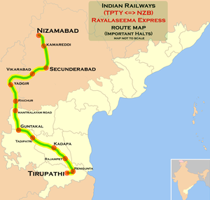 Rayalseema Express (TPTY - HYB) Route map.png