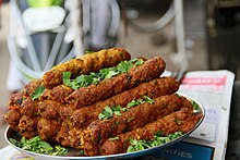 Ready to eat Kebab on the roadside food joints, in Shivajinagar. Ready for sell (9453890725).jpg