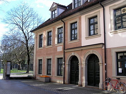 House at the castle square that formerly was the workshop of Erwin Moritz Reiniger
