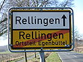 Rellingen, Ortstafel Rellingen, Rückseite