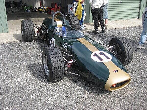 The Repco Brabham BT11A with which Bib Stillwell won the 1965 championship. The car is pictured in 2012.