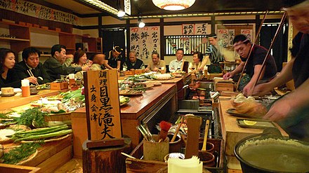 Diners at a restaurant in Tokyo