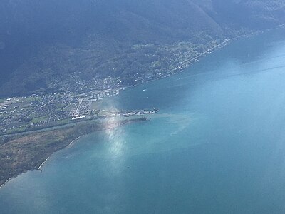 The Rhone entrance in the Leman lake