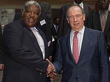 Levy Mwanawasa meeting with IMF Director Rodrigo Rato in 2006 Rodrigo and Mwanawasa.jpg