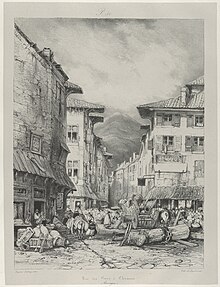Eugène Isabey : Rue des Gras à Clermont (1833, Metropolitan Museum of Art).